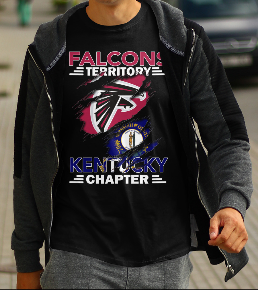 Falcons Territory Kentucky Chapter Commonwealth Flag And Football T-Shirt