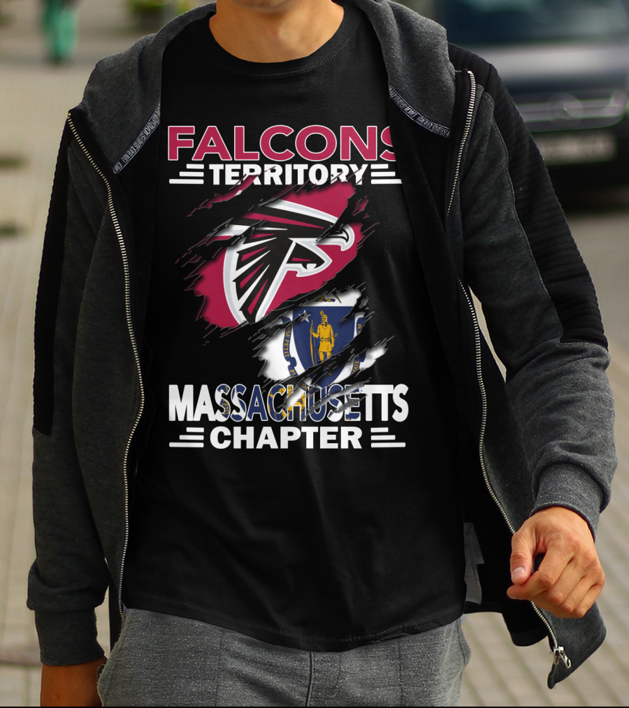 Falcons Territory Massachusetts Chapter Logo With State Flag Incorporation T-Shirt