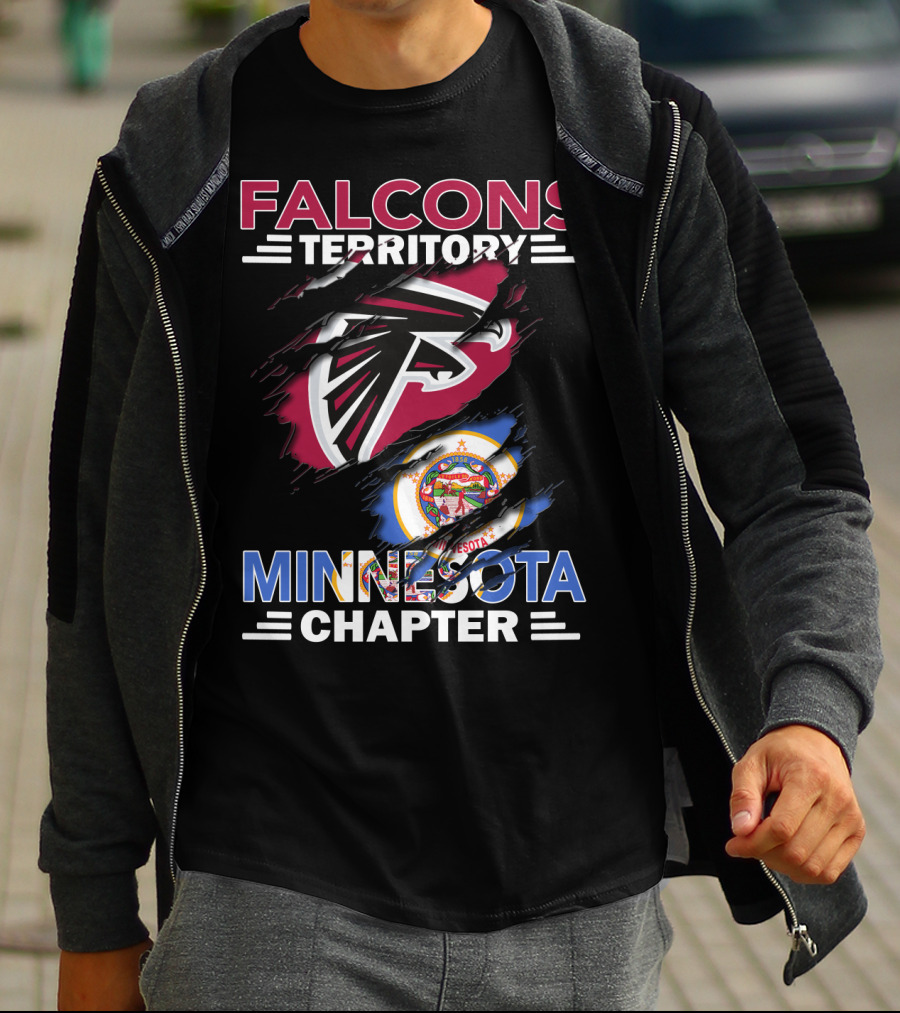 Falcons Territory Minnesota Chapter Sports Logo And State Emblem T-Shirt