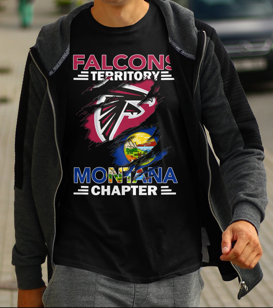 Falcons Territory Montana Chapter NFL Team Spirit Montana State Fan Club T-Shirt