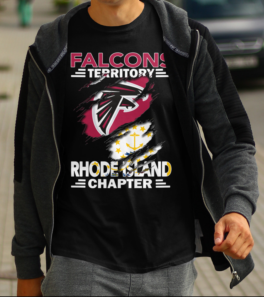 Falcons Territory Rhode Island Chapter Logo Flag T-Shirt