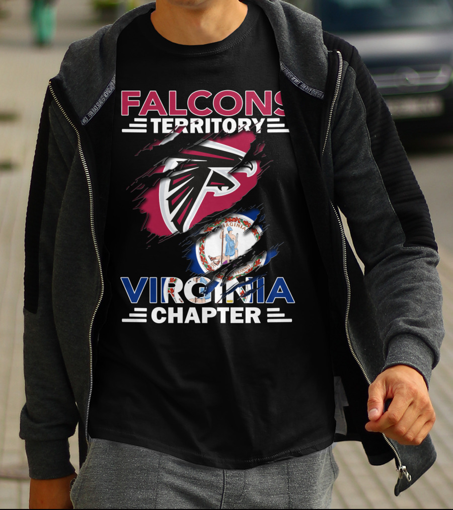 Falcons Territory Virginia Chapter Logo With State Emblem T-Shirt