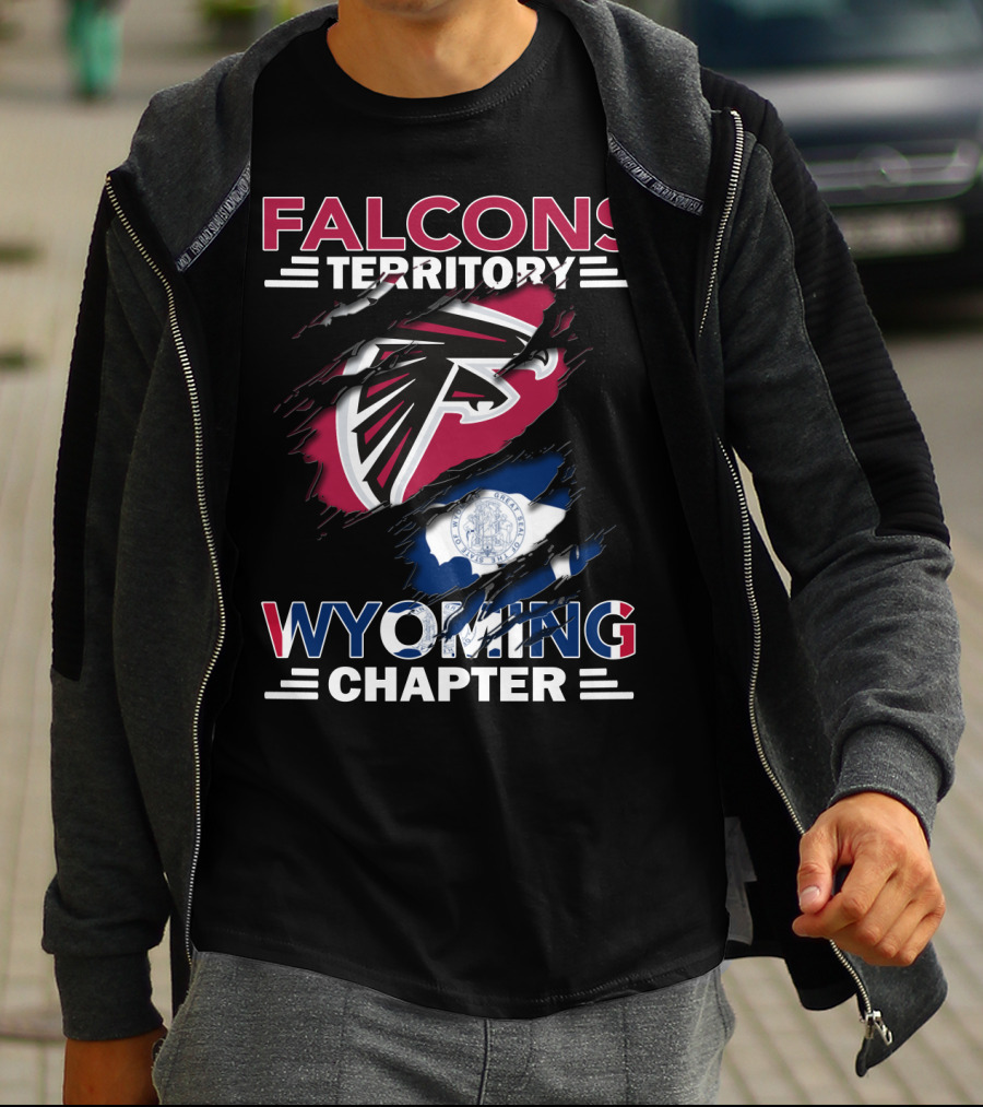 Falcons Territory Wyoming Chapter Flag Crest T-Shirt