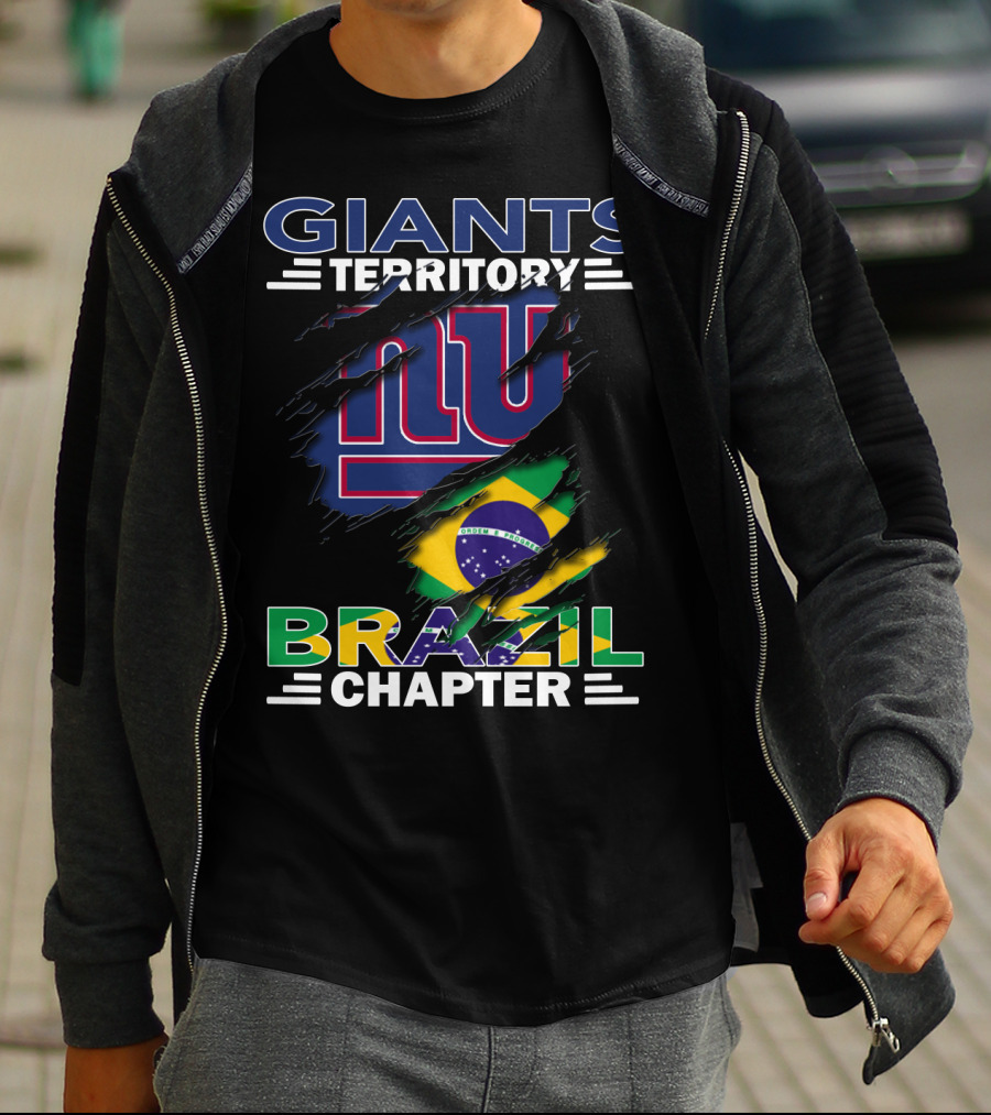 Giants Territory Brazil Chapter NFL New York Giants Emblem Brazilian Flag T-Shirt