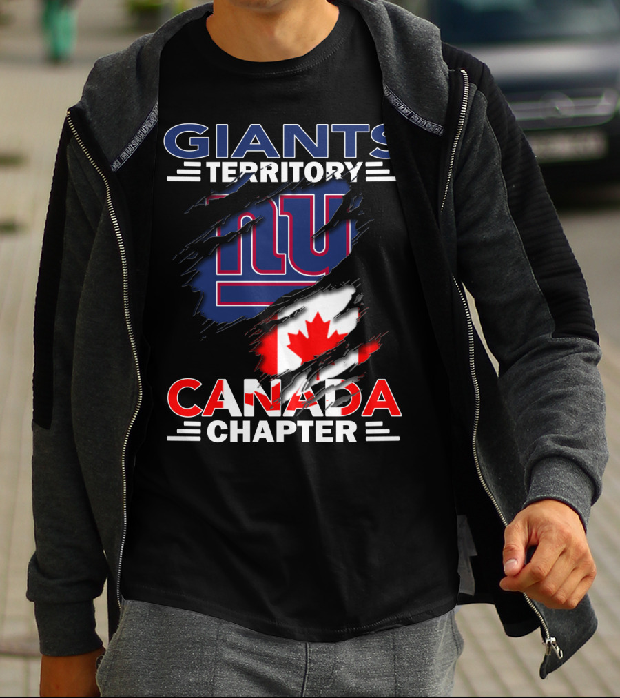 Giants Territory Canada Chapter NY Giants Canada Flag T-Shirt
