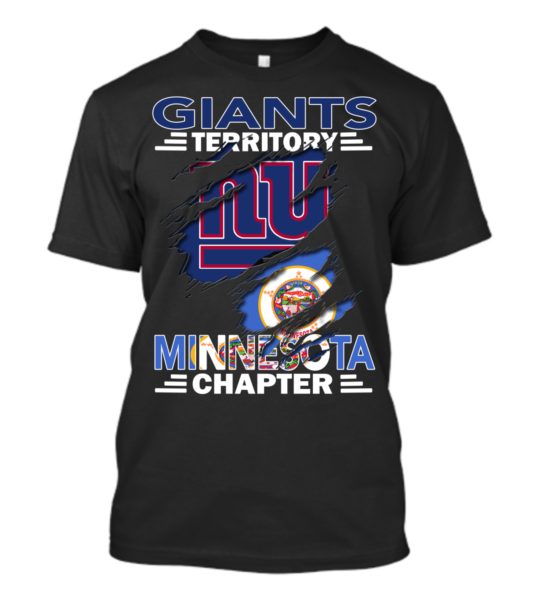 Giants Territory Minnesota Chapter New York Football Crest And State Seal T-Shirt