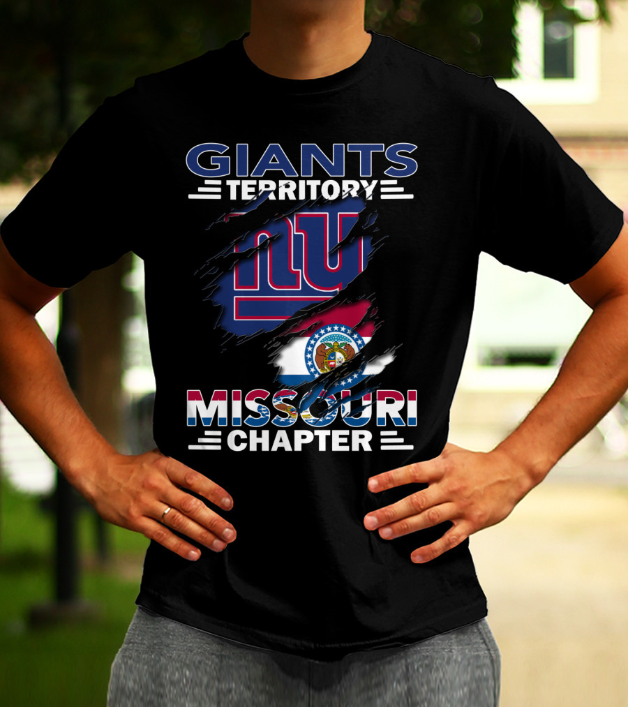 Giants Territory Missouri Chapter NY Logo With Missouri State Flag Elements T-Shirt