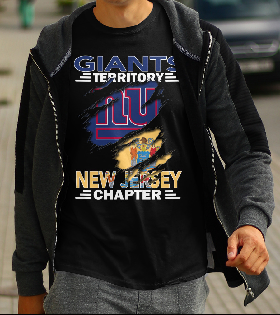 Giants Territory New Jersey Chapter NY Logo With State Flag T-Shirt