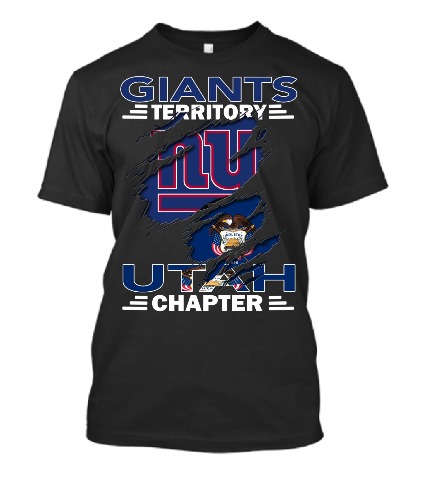 GIANTS TERRITORY UTAH CHAPTER New York Symbol With Utah State Emblem T-Shirt