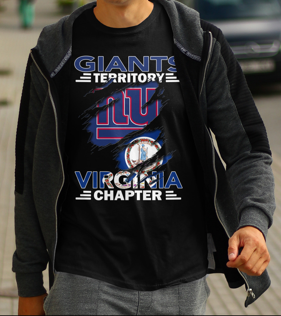 Giants Territory Virginia Chapter NY Logo With Virginia Flag Background T-Shirt