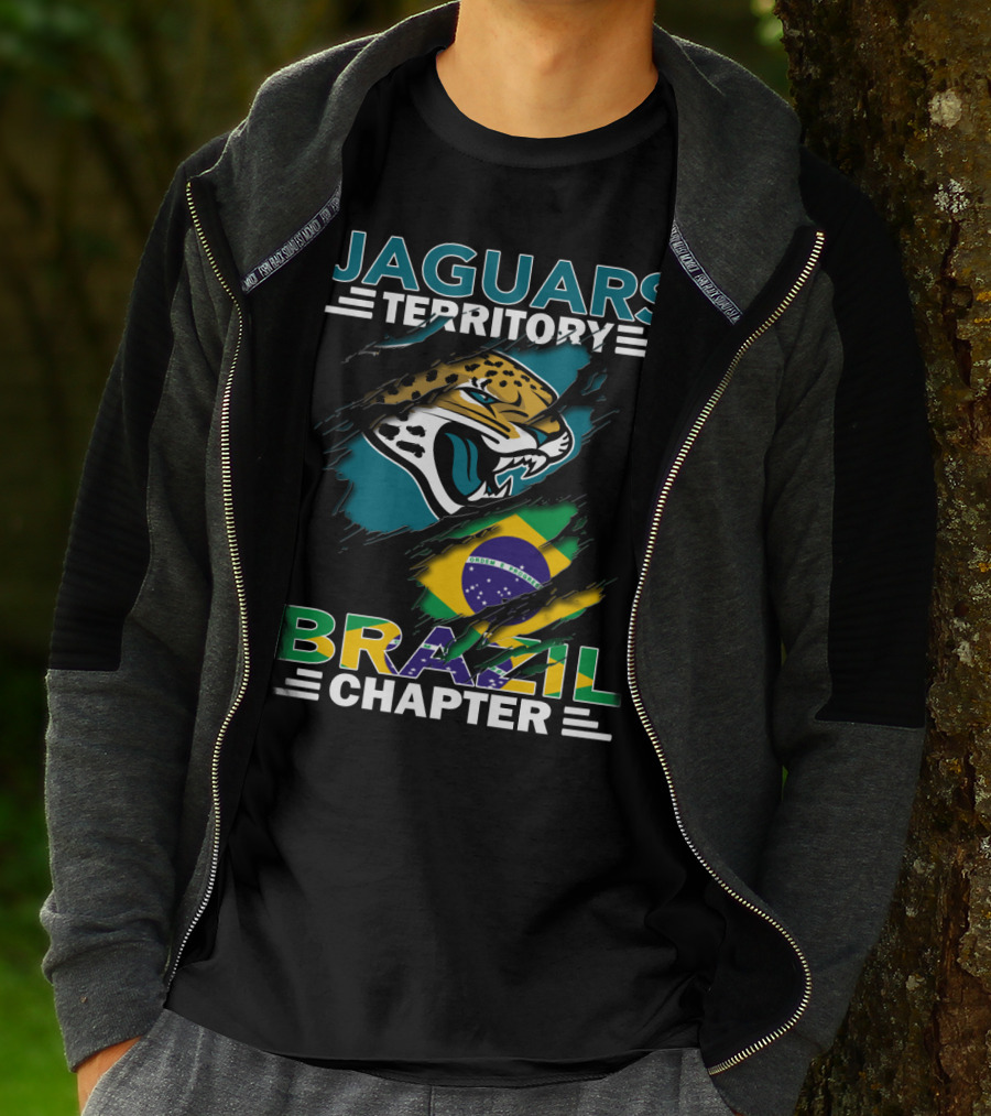 Jaguars Territory Brazil Chapter Jaguars Logo Brazil Flag T-Shirt