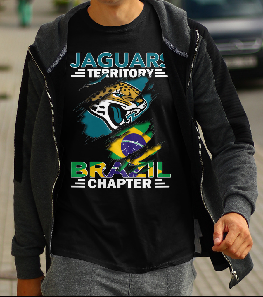 Jaguars Territory Brazil Chapter Jaguars Logo Brazil Flag T-Shirt