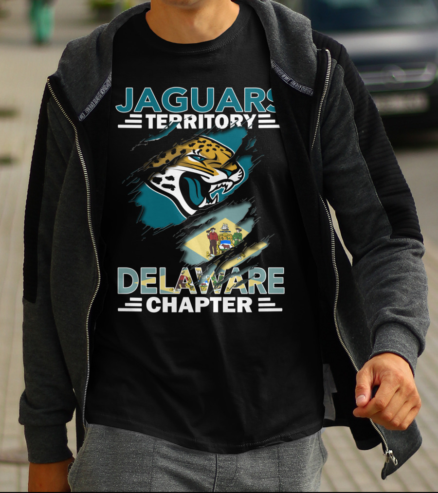 Jaguars Territory Delaware Chapter Logo With State Flag T-Shirt
