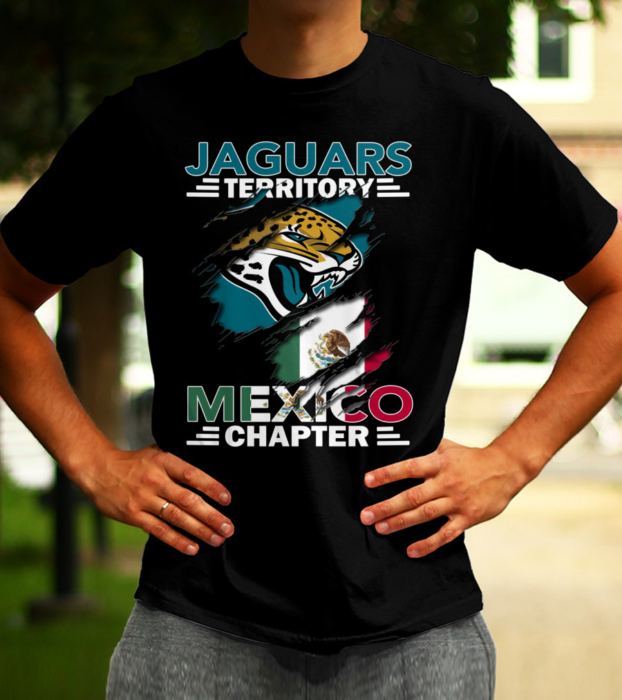 Jaguars Territory Mexico Chapter With Jaguar Mascot And Mexican Flag T-Shirt