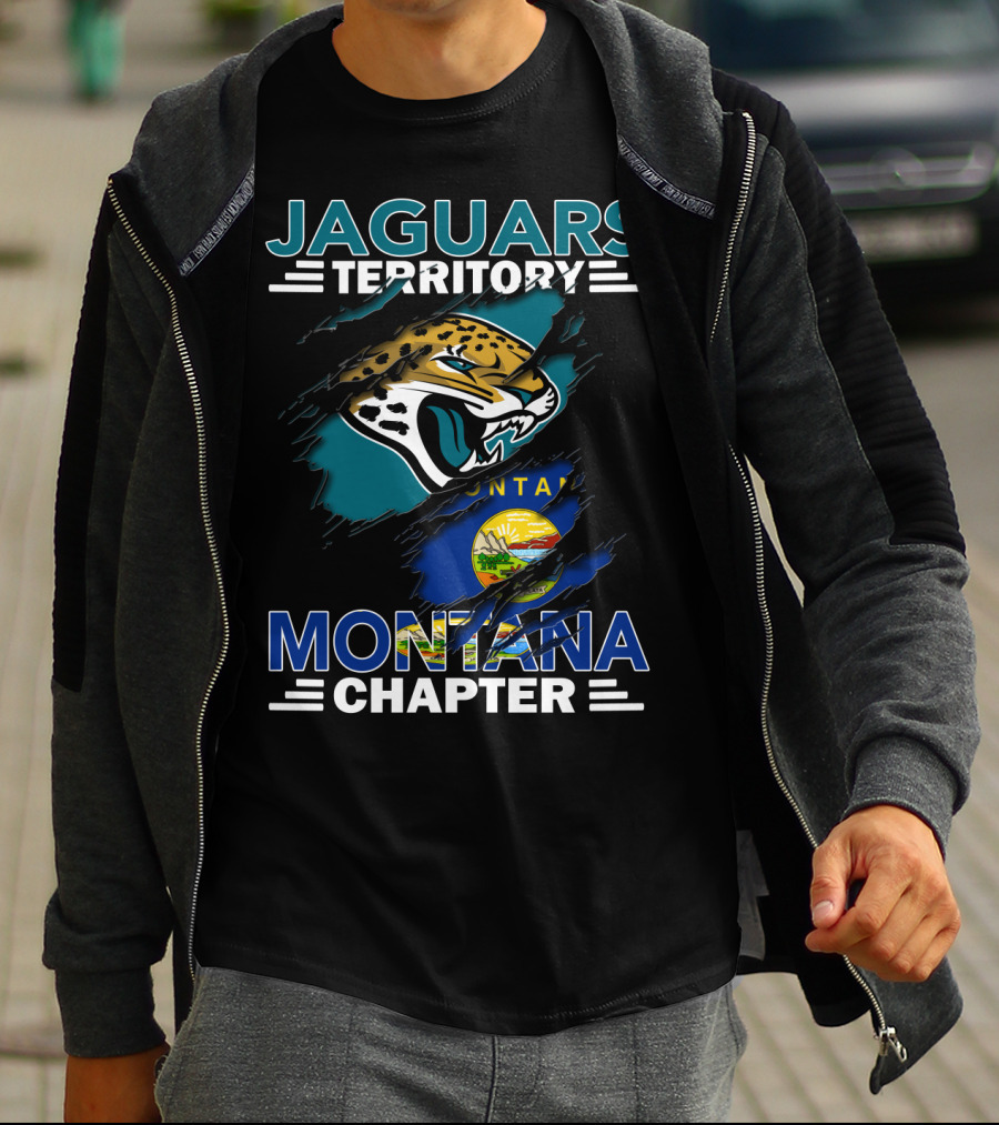 Jaguars Territory Montana Chapter Ripped Flag T-Shirt