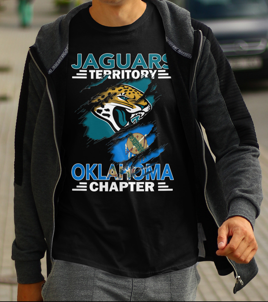 Jaguars Territory Oklahoma Chapter Logo With State Flag Emblem T-Shirt