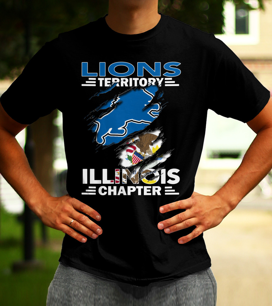 Lions Territory Illinois Chapter Blue And Eagle Emblem T-Shirt