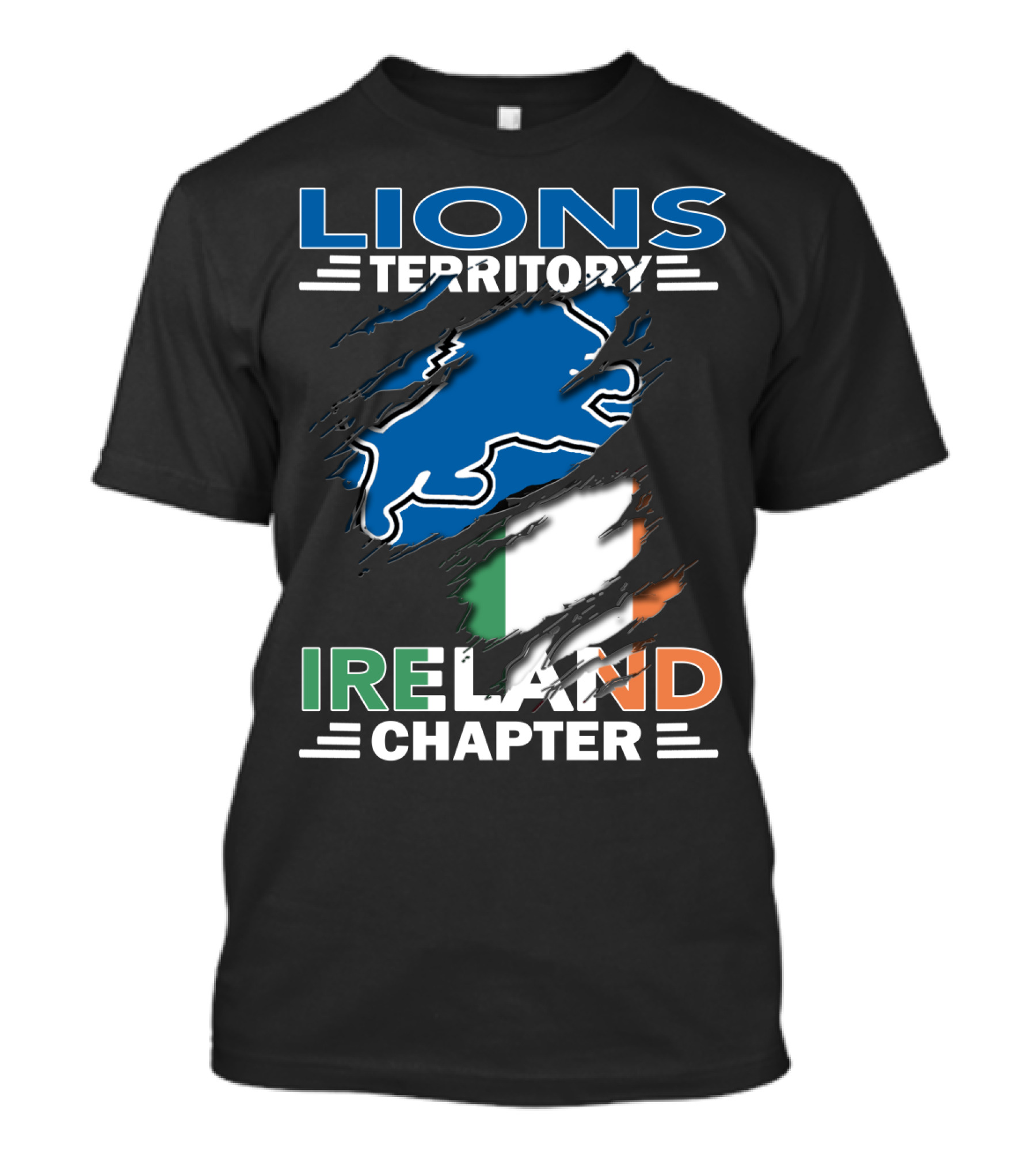 Lions Territory Detroit Ireland Chapter Irish Flag T-Shirt