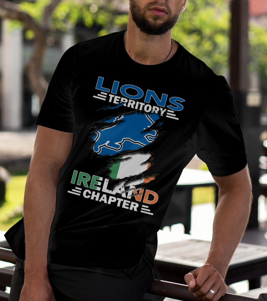 Lions Territory Detroit Ireland Chapter Irish Flag T-Shirt