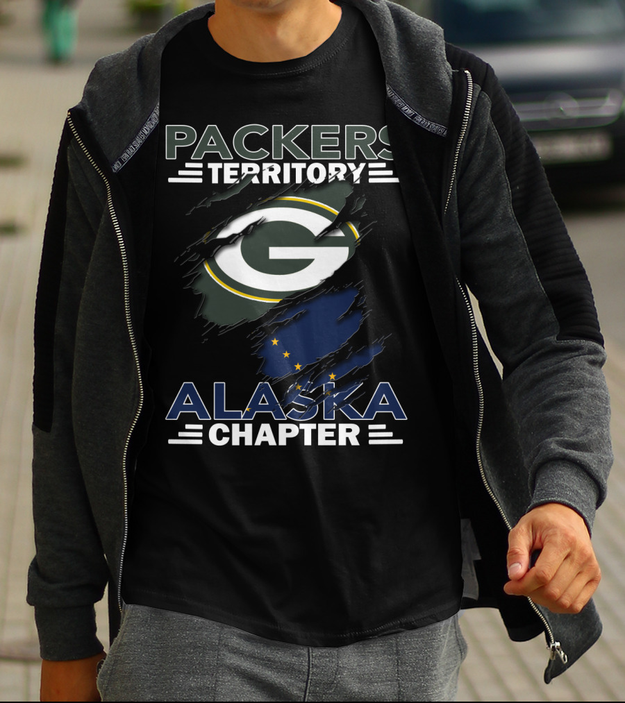 Packers Territory Alaska Chapter Green Bay Logo And Alaska Flag T-Shirt