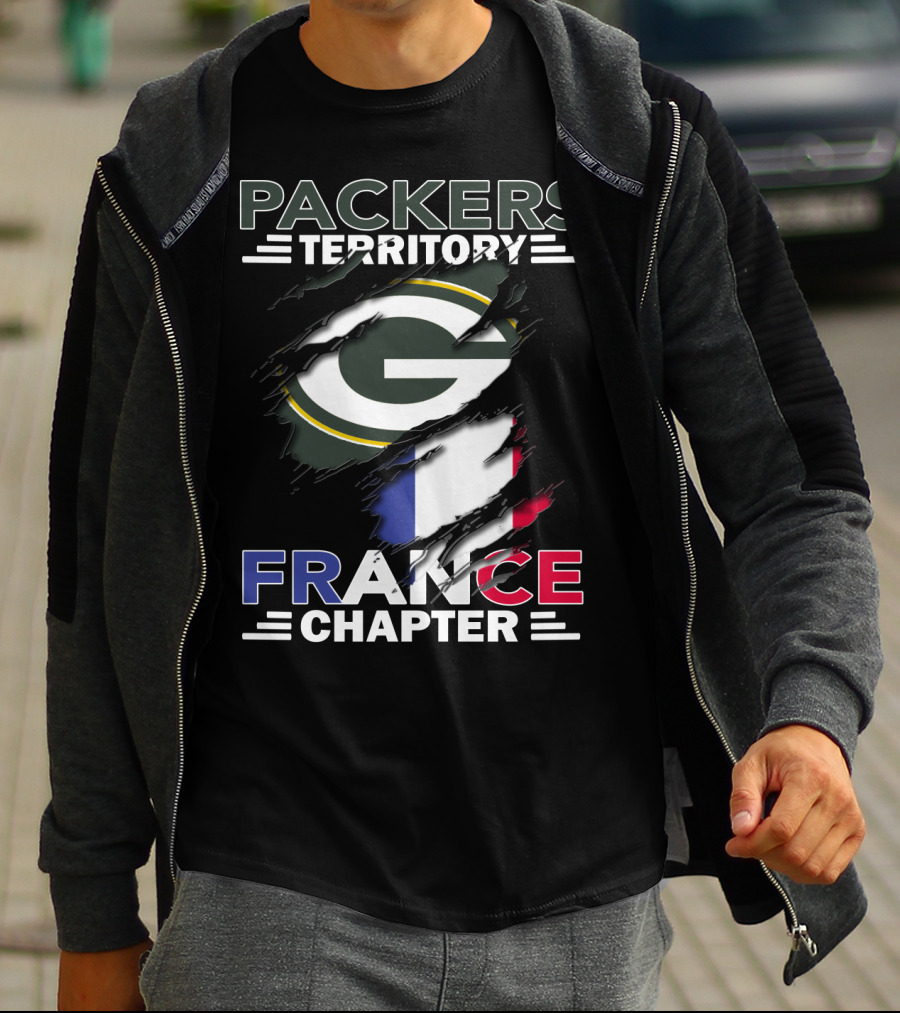 Packers Territory France Chapter Green Bay Logo French Flag T-Shirt