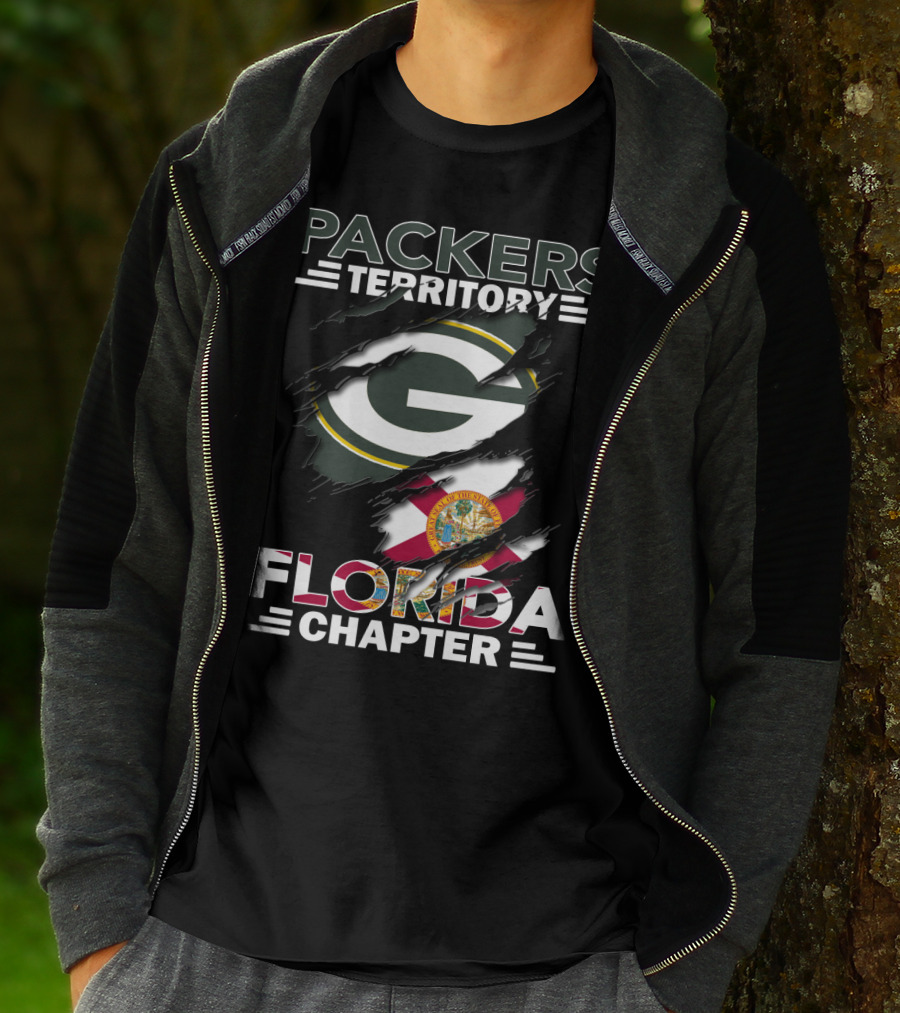 Packers Territory Florida Chapter Green Bay Logo And Florida State Flag T-Shirt