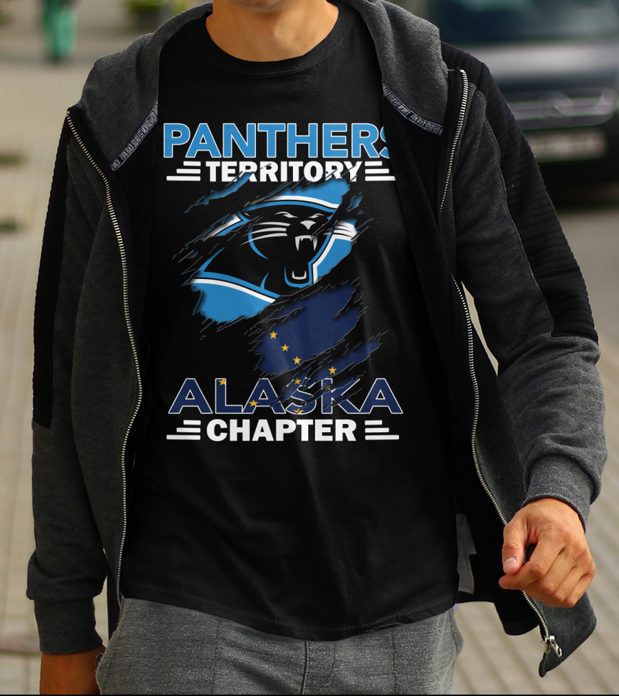 Panthers Territory Alaska Chapter Carolina Logo With Alaska Flag Elements T-Shirt