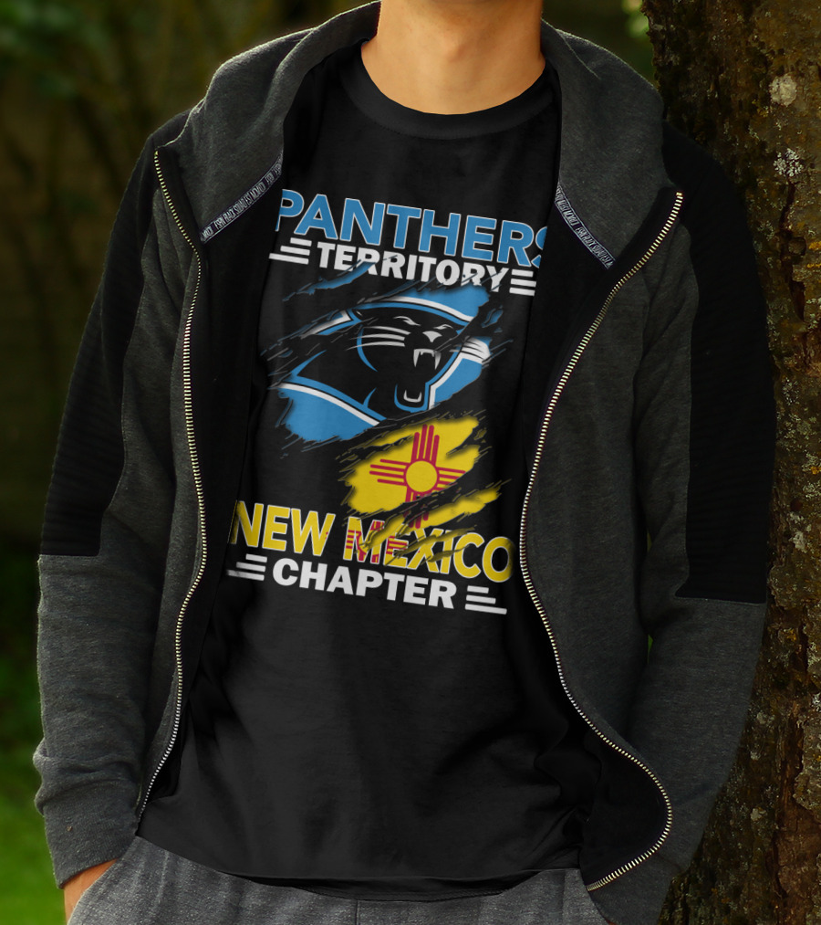 Panthers Territory New Mexico Chapter Zia Symbol Blue Black Panther T-Shirt