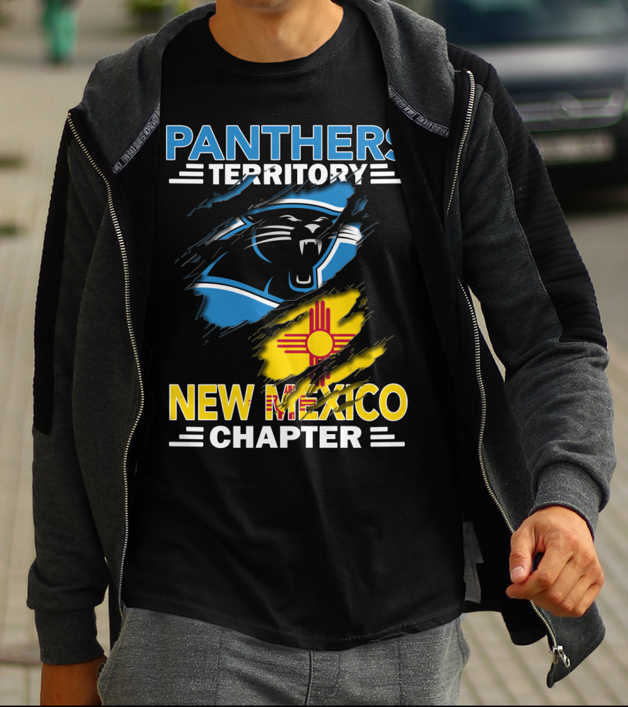 Panthers Territory New Mexico Chapter Zia Symbol Blue Black Panther T-Shirt