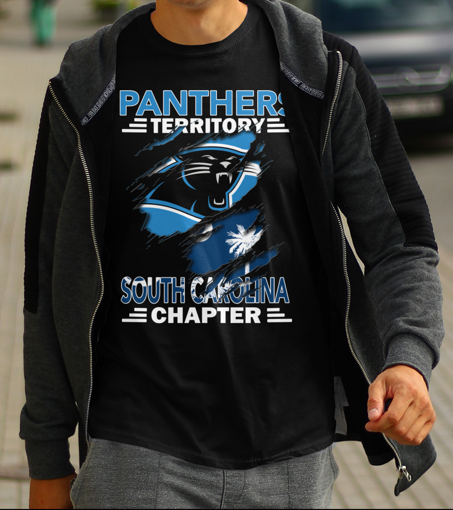 Panthers Territory South Carolina Chapter Logo With Iconic Panther And Palm T-Shirt
