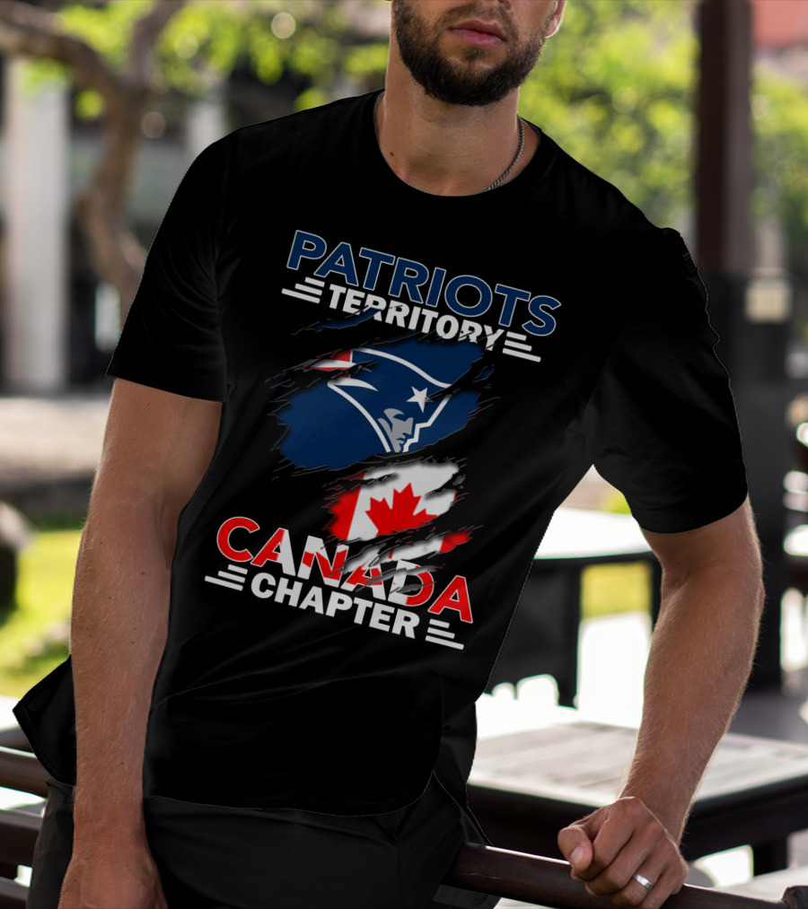 Patriots Territory Canada Chapter Maple Leaf Flag NFL T-Shirt