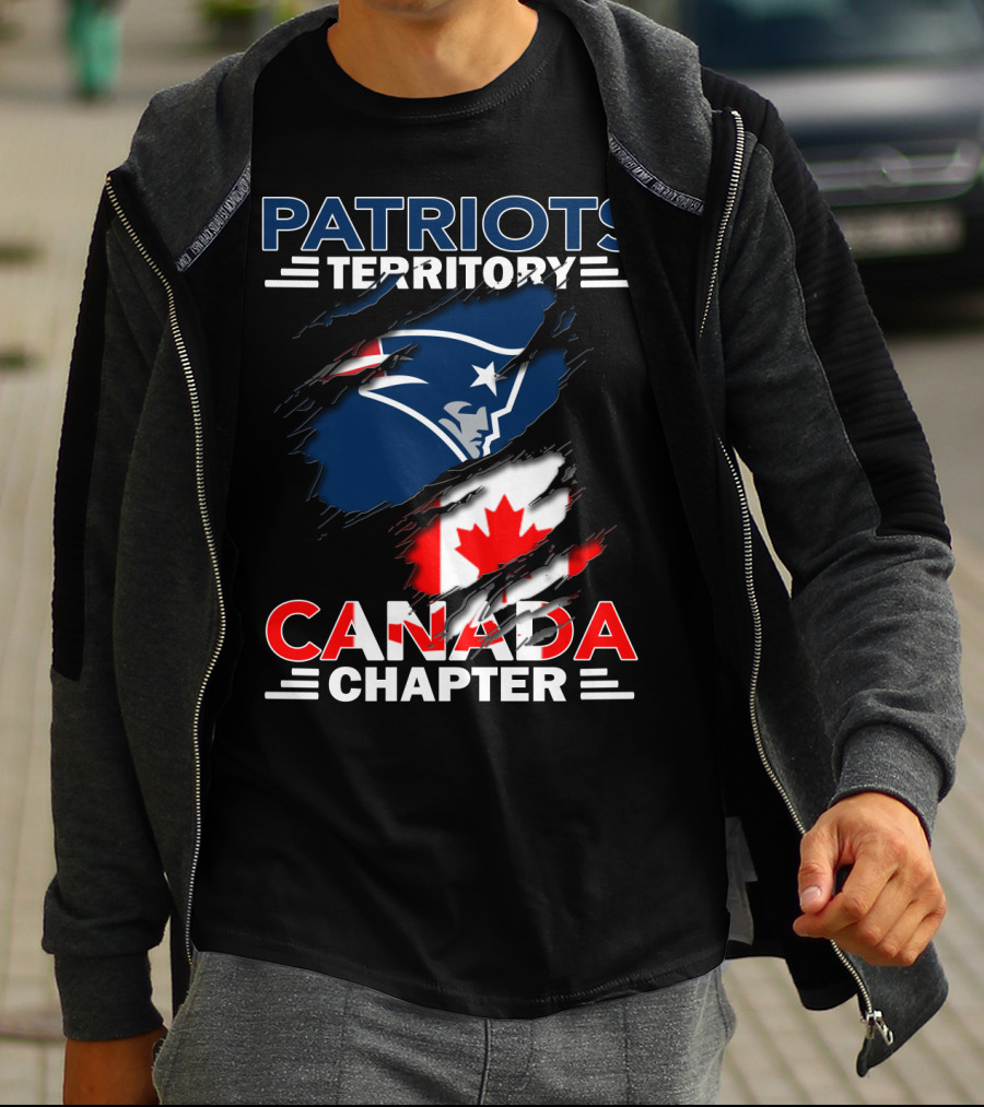 Patriots Territory Canada Chapter Maple Leaf Flag NFL T-Shirt