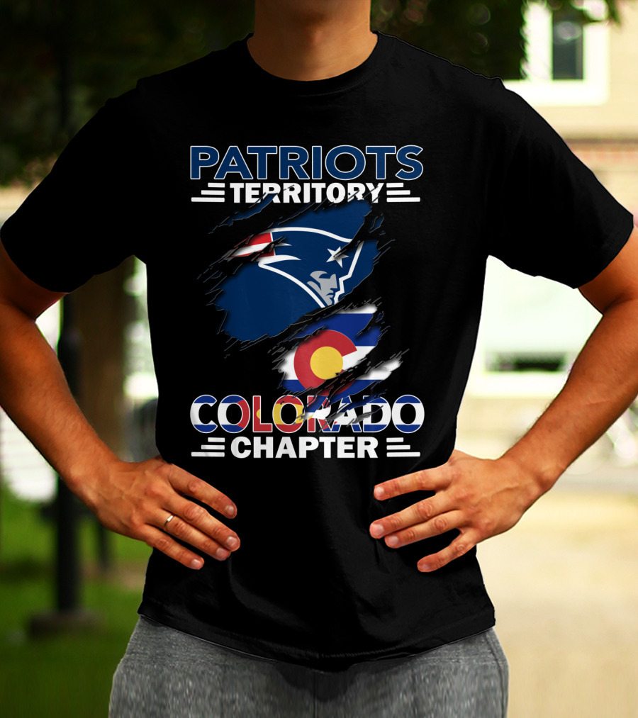 Patriots Territory Colorado Chapter New England Patriots Logo Colorado Flag T-Shirt