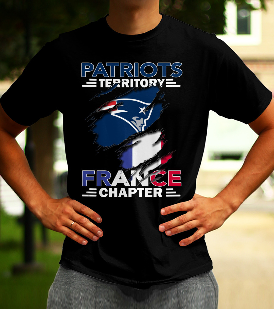New England Patriots Territory France Chapter Flag T-Shirt
