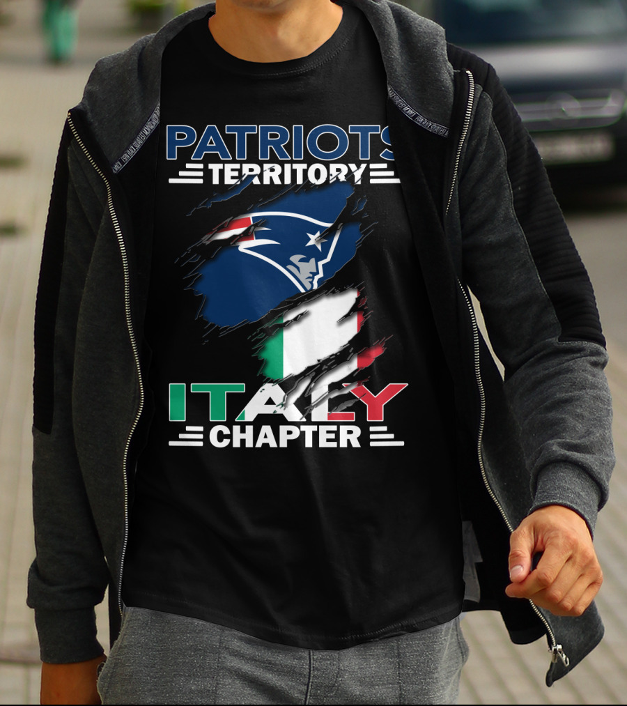 Patriots Territory Italy Chapter New England Logo Italian Flag T-Shirt