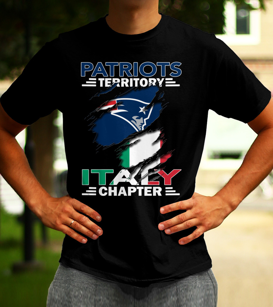 Patriots Territory Italy Chapter New England Logo Italian Flag T-Shirt