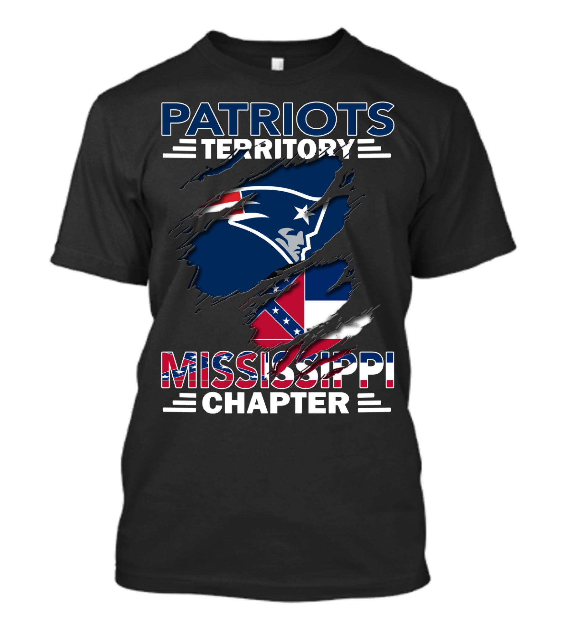 Patriots Territory Mississippi Chapter Rip Confederate Flag T-Shirt