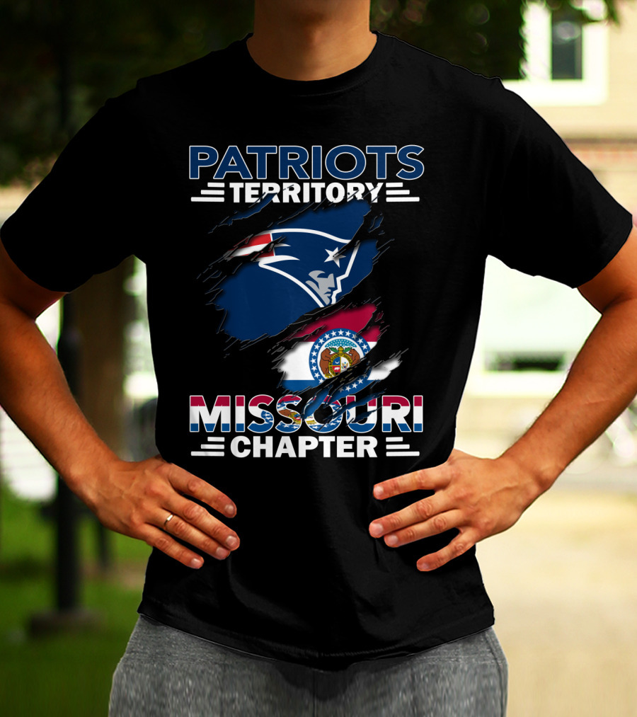 Patriots Territory Missouri Chapter New England Football Flag T-Shirt