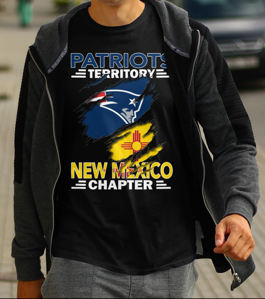 Patriots Territory New Mexico Chapter Patriots Head Logo And New Mexico Flag T-Shirt