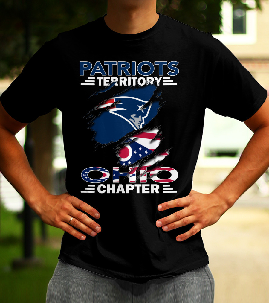 Patriots Territory Ohio Chapter Logo With American And Ohio Flag Elements T-Shirt