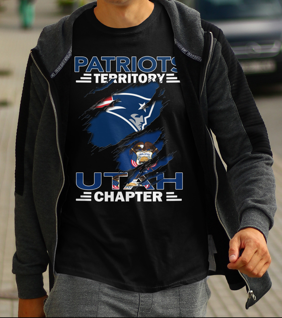 Patriots Territory Utah Chapter New England Patriots Utah State Flag T-Shirt