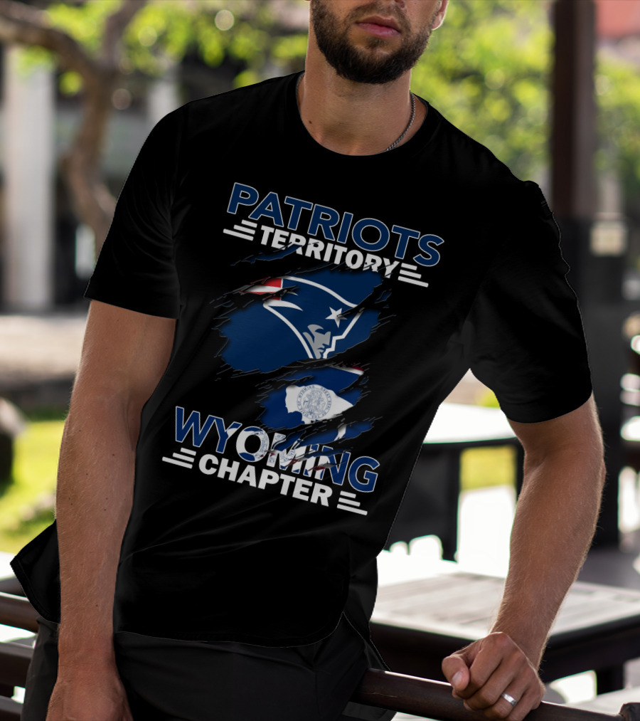 Patriots Territory Wyoming Chapter New England Patriots Logo And Wyoming Flag Elements T-Shirt