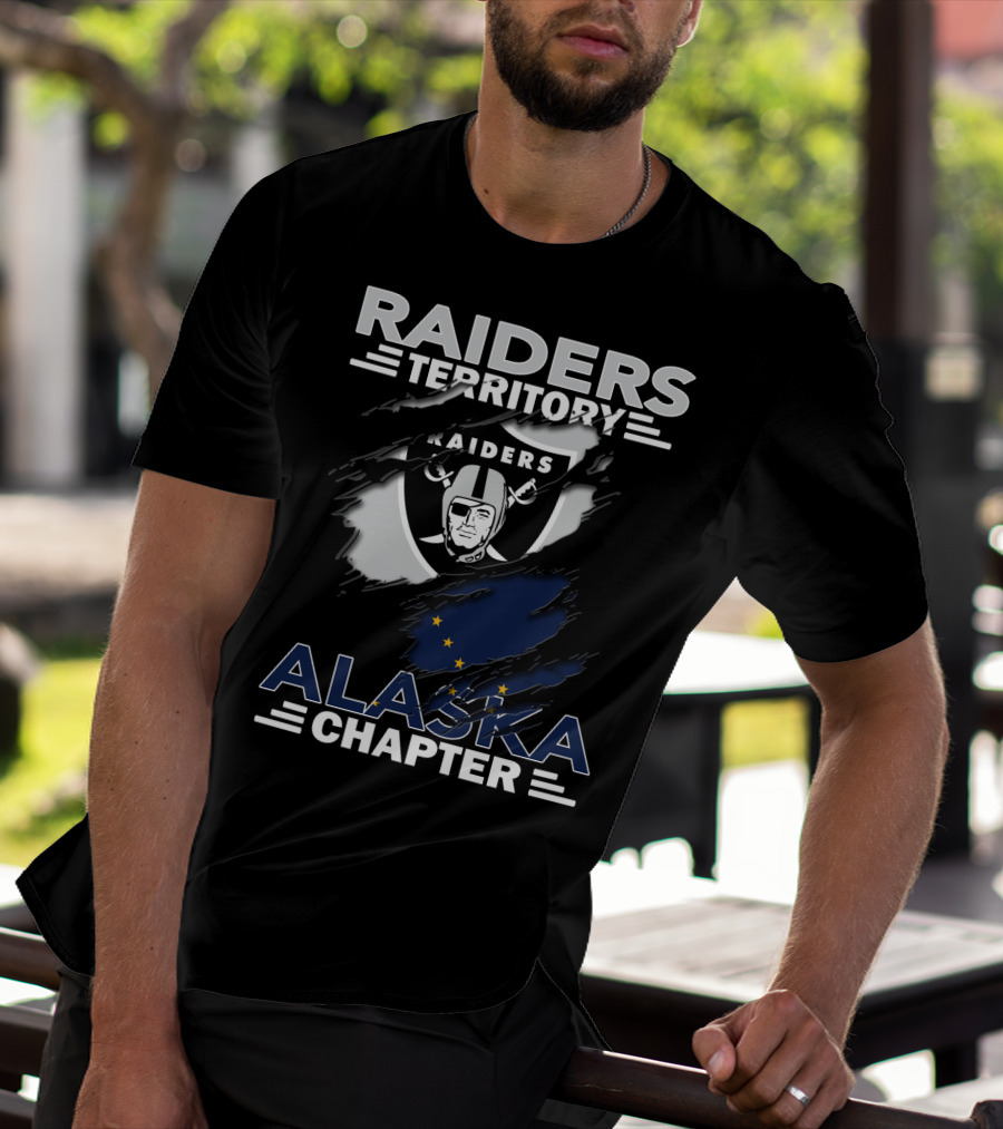 Raiders Territory Alaska Chapter Shield With Alaska Flag Integration T-Shirt