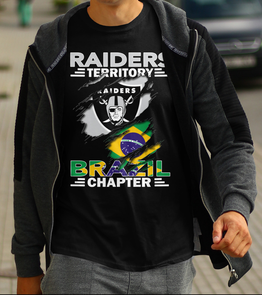 Raiders Territory Brazil Chapter Raiders Logo Brazil Flag T-Shirt