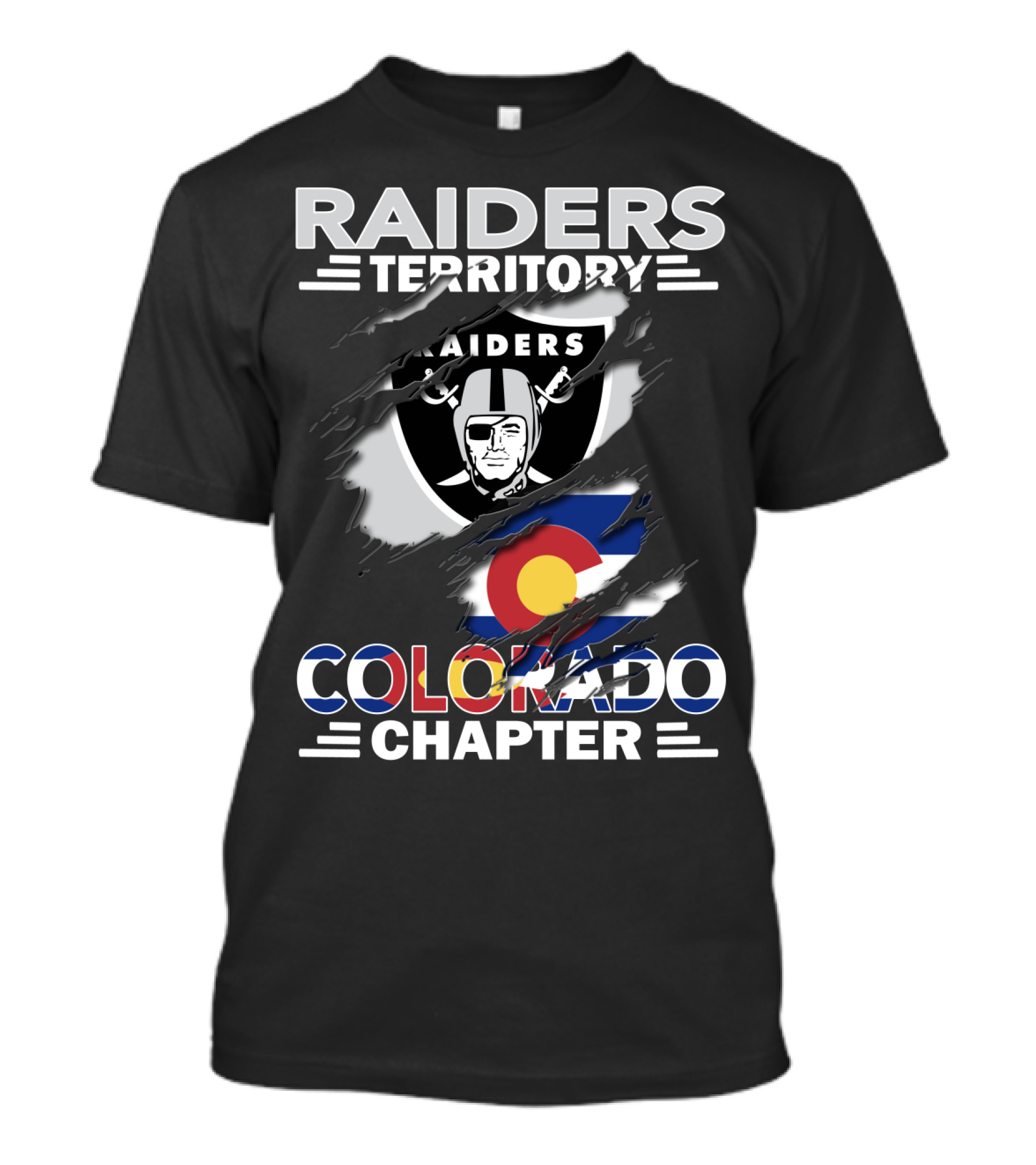 Raiders Territory Colorado Chapter Raiders Logo Colorado Flag T-Shirt
