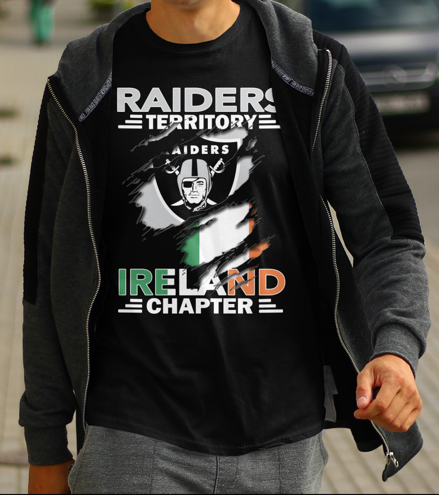 Raiders Territory Ireland Chapter Shield With Irish Flag T-Shirt