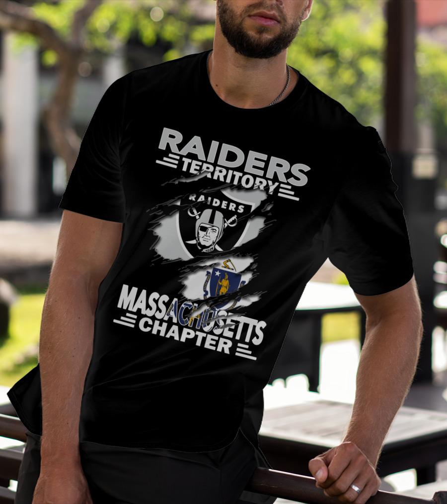 Raiders Territory Massachusetts Chapter Raiders Logo Massachusetts State Emblem T-Shirt