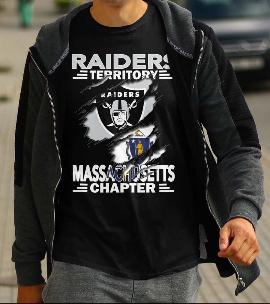 Raiders Territory Massachusetts Chapter Raiders Logo Massachusetts State Emblem T-Shirt