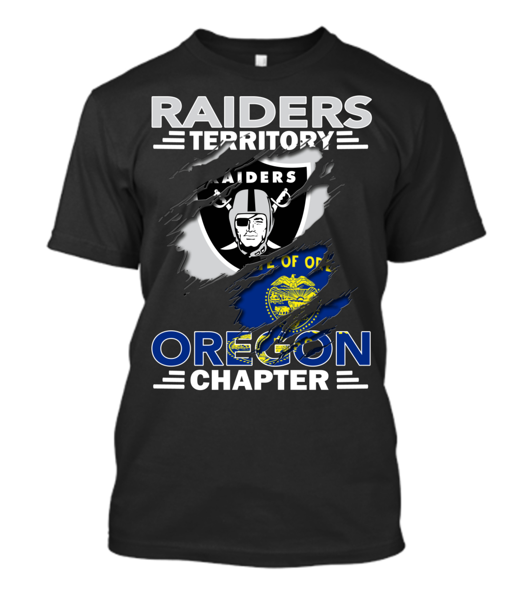 Raiders Territory Oregon Chapter State Of Oregon Flag T-Shirt
