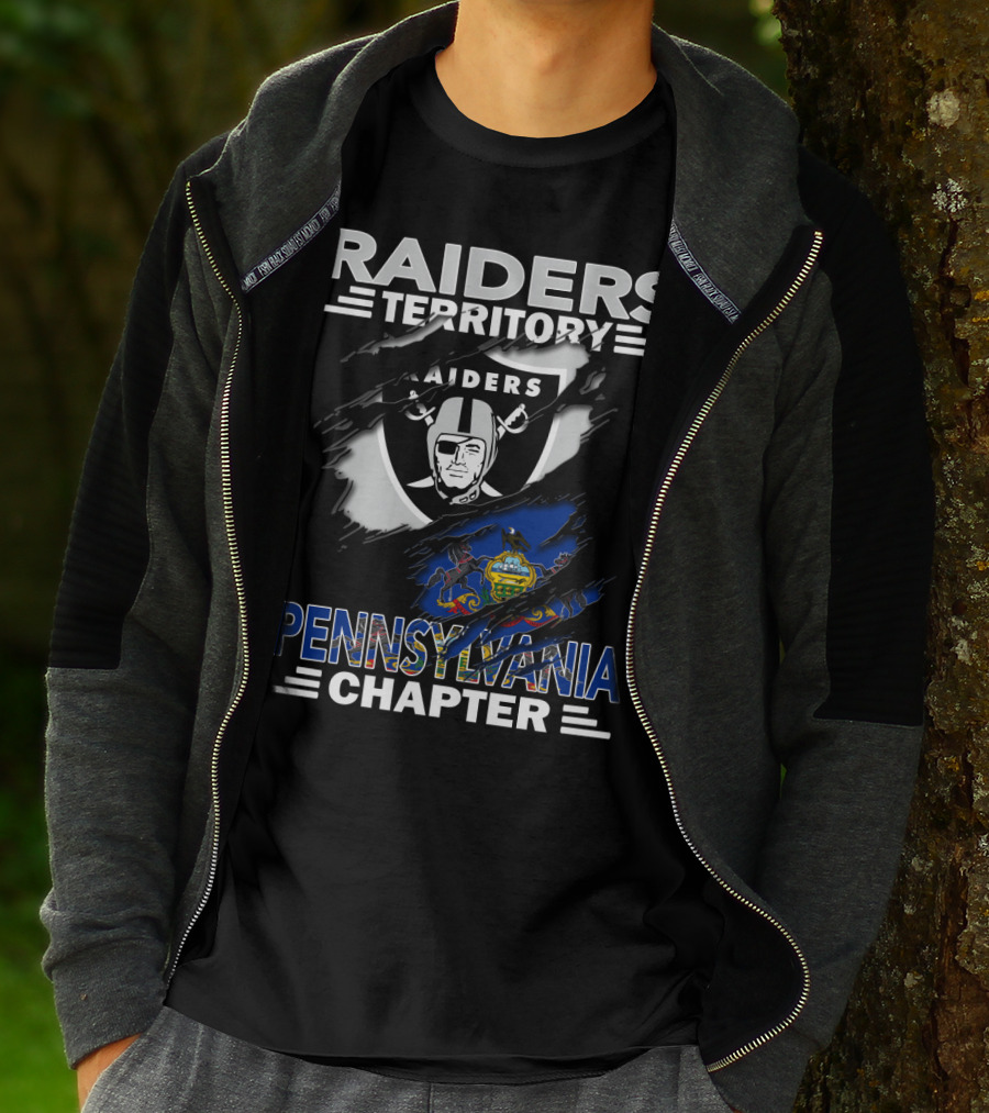 Raiders Territory Pennsylvania Chapter Flag And Logo Mashup T-Shirt